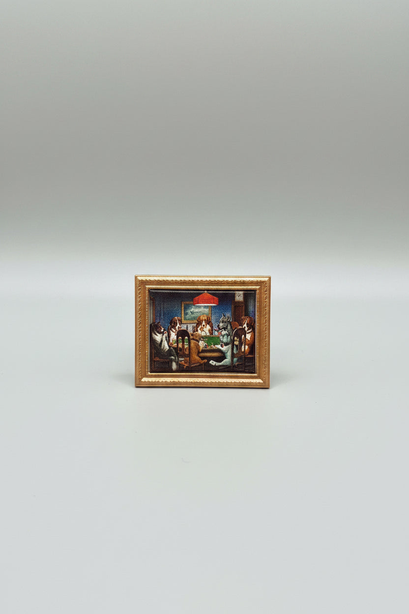 Mini Brands - ZURU - Masterpieces - Miniature -  "Dogs Playing Poker" Painting