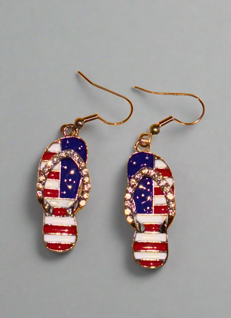 Earrings - Patriotic Flip Flops