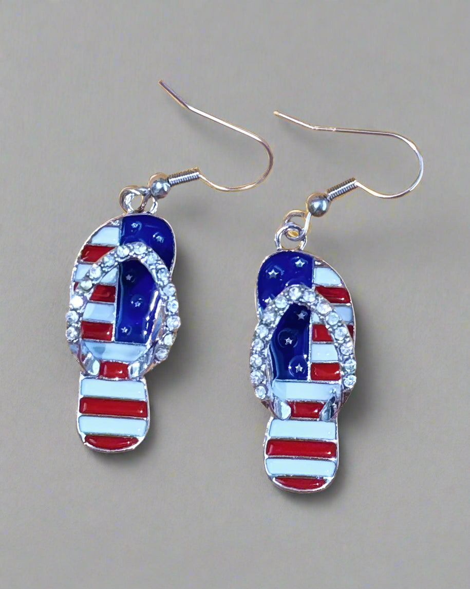 Earrings - Patriotic Flip Flops