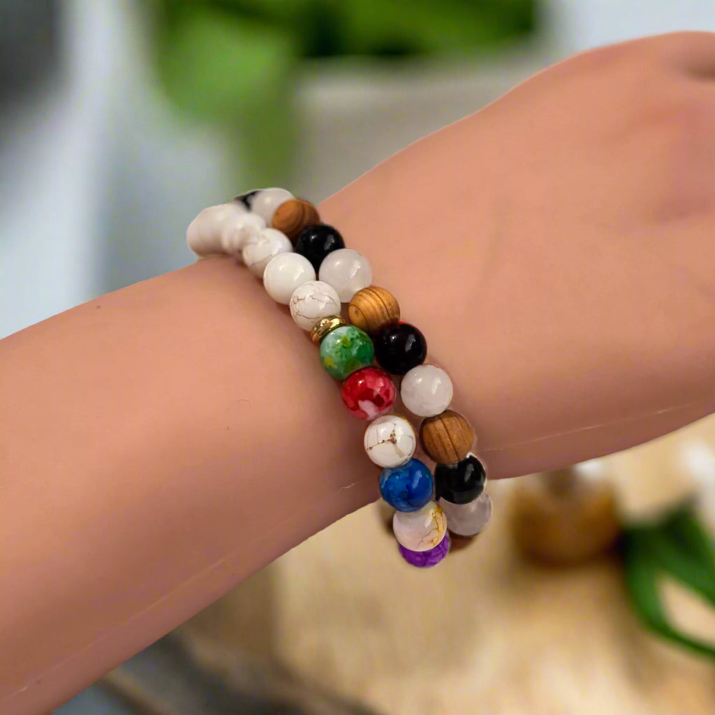 Bracelet - Beaded 7 Chakra Lava Rock Stone