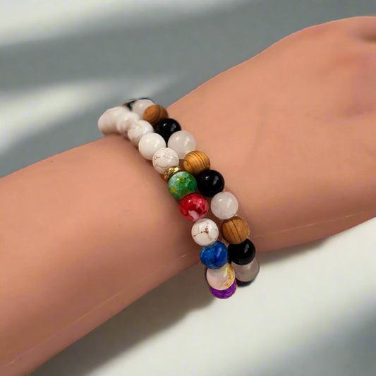 Bracelet - Beaded 7 Chakra Lava Rock Stone
