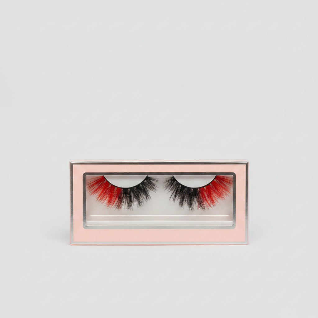 False Eyelashes - Red & Black - Halloween
