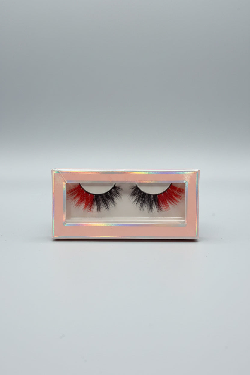 False Eyelashes - Red & Black - Halloween