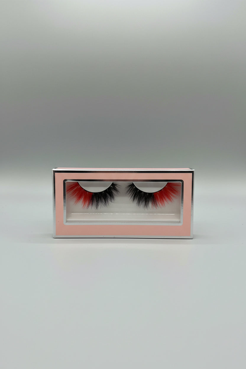 False Eyelashes - Red & Black - Halloween