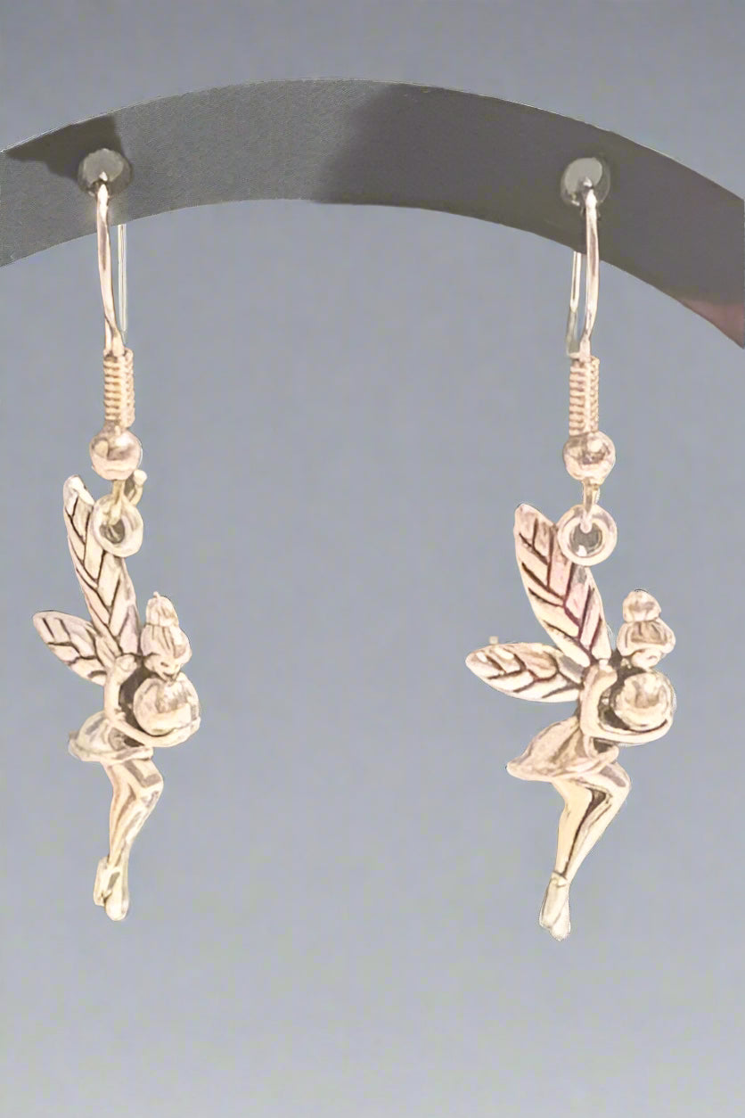 Earrings - Silvertone Fairy