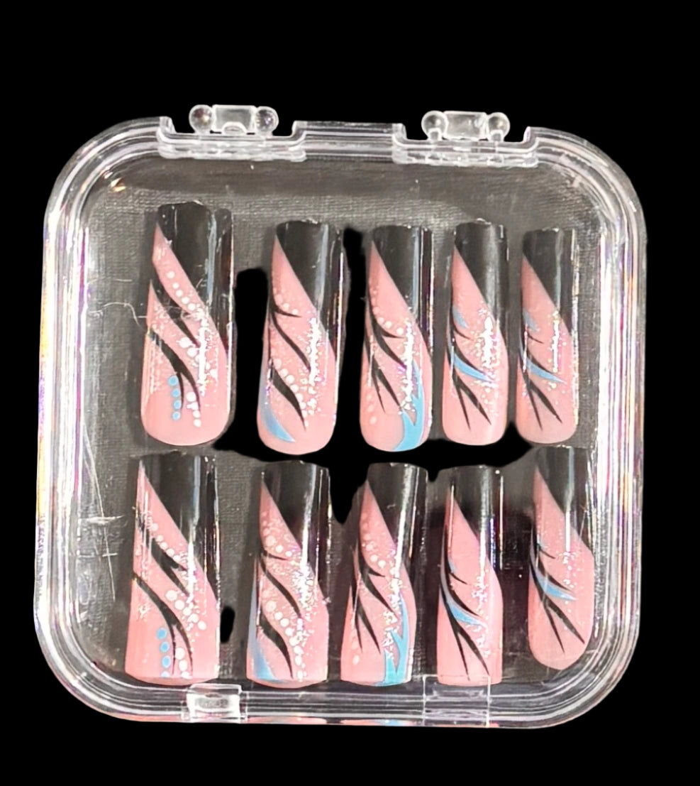 Press on Nails - Black French Tip