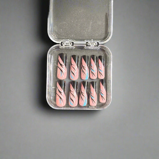 Press on Nails - Black French Tip