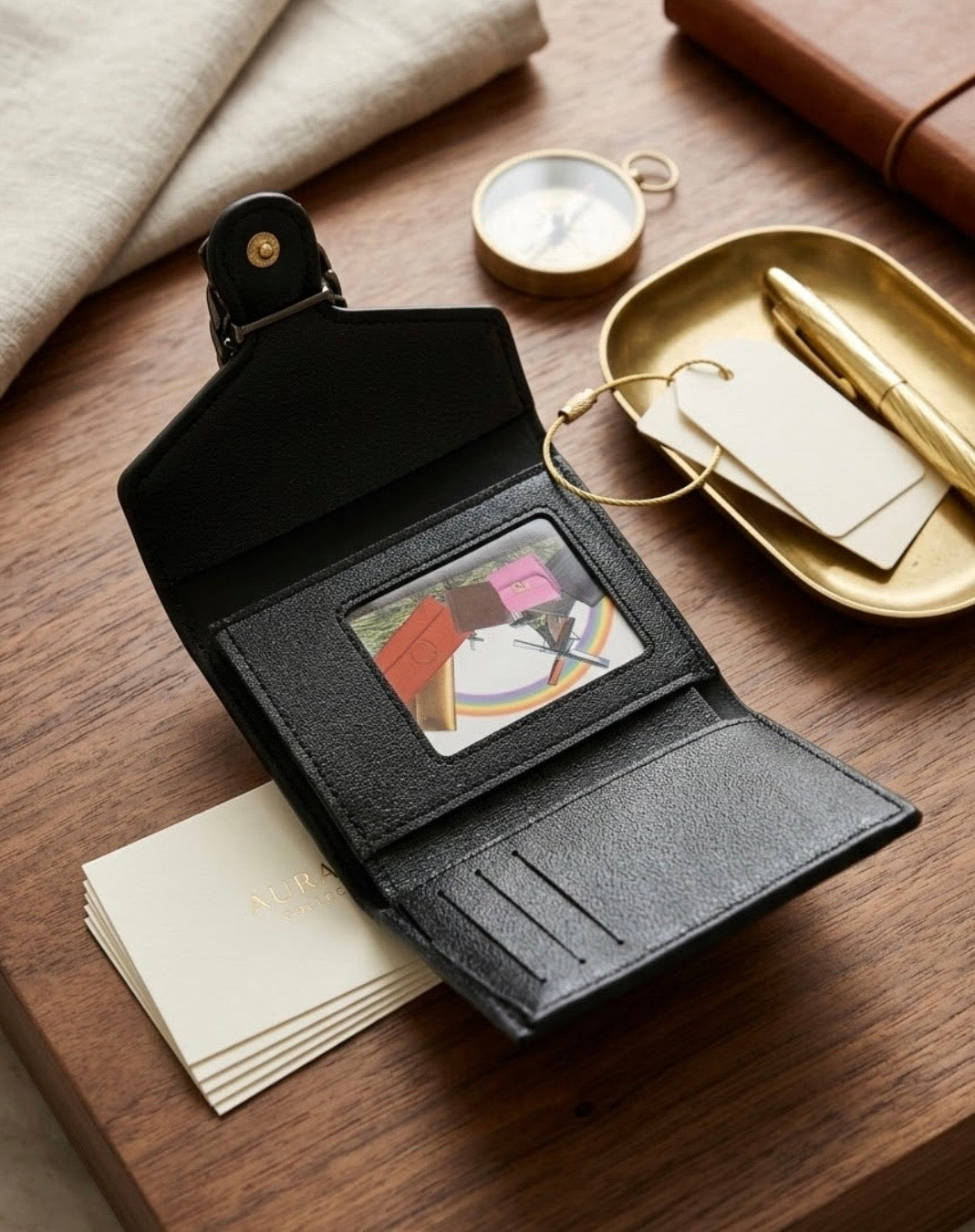 Wallet - Chic GD Monogram with Pink Leather Detail and Tiger Head Buckle