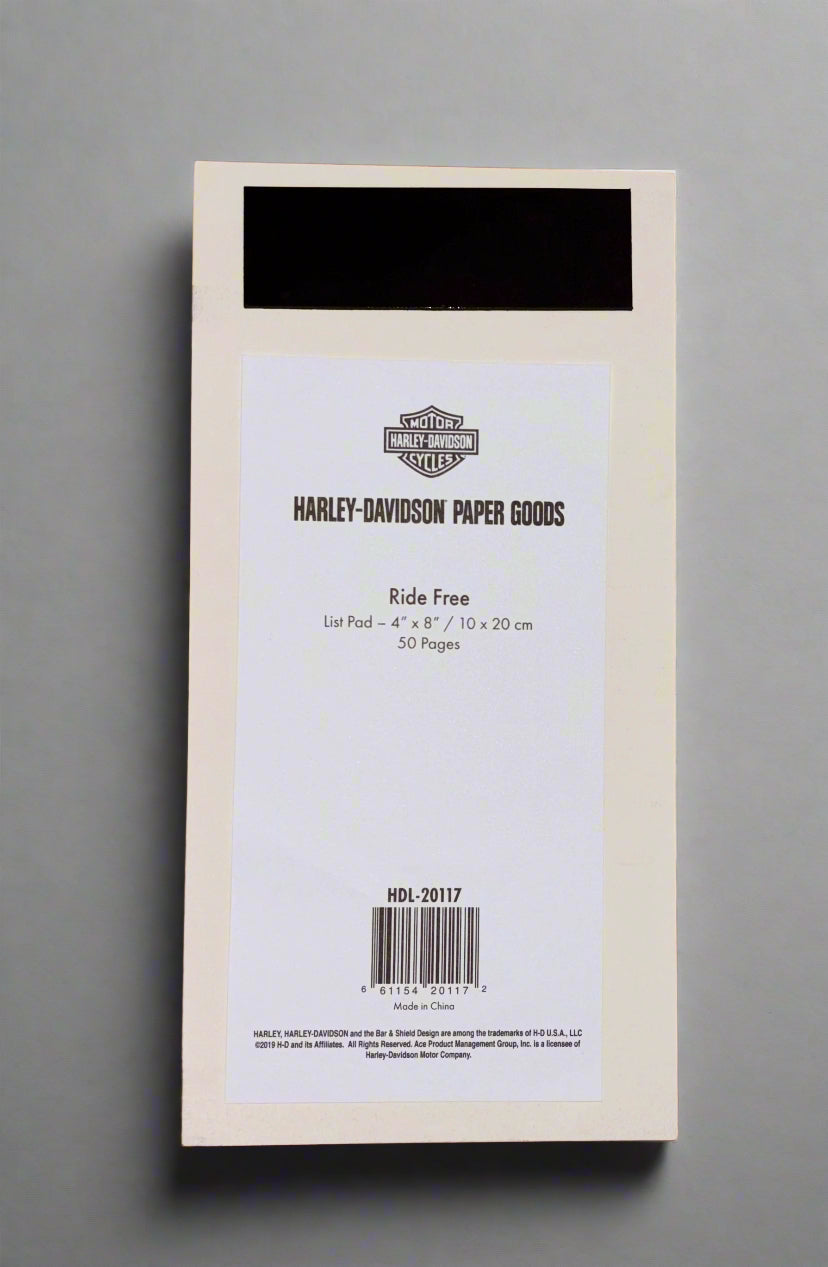 Stationary - Harley Davidson Ride Free - Magnetic Note Pad