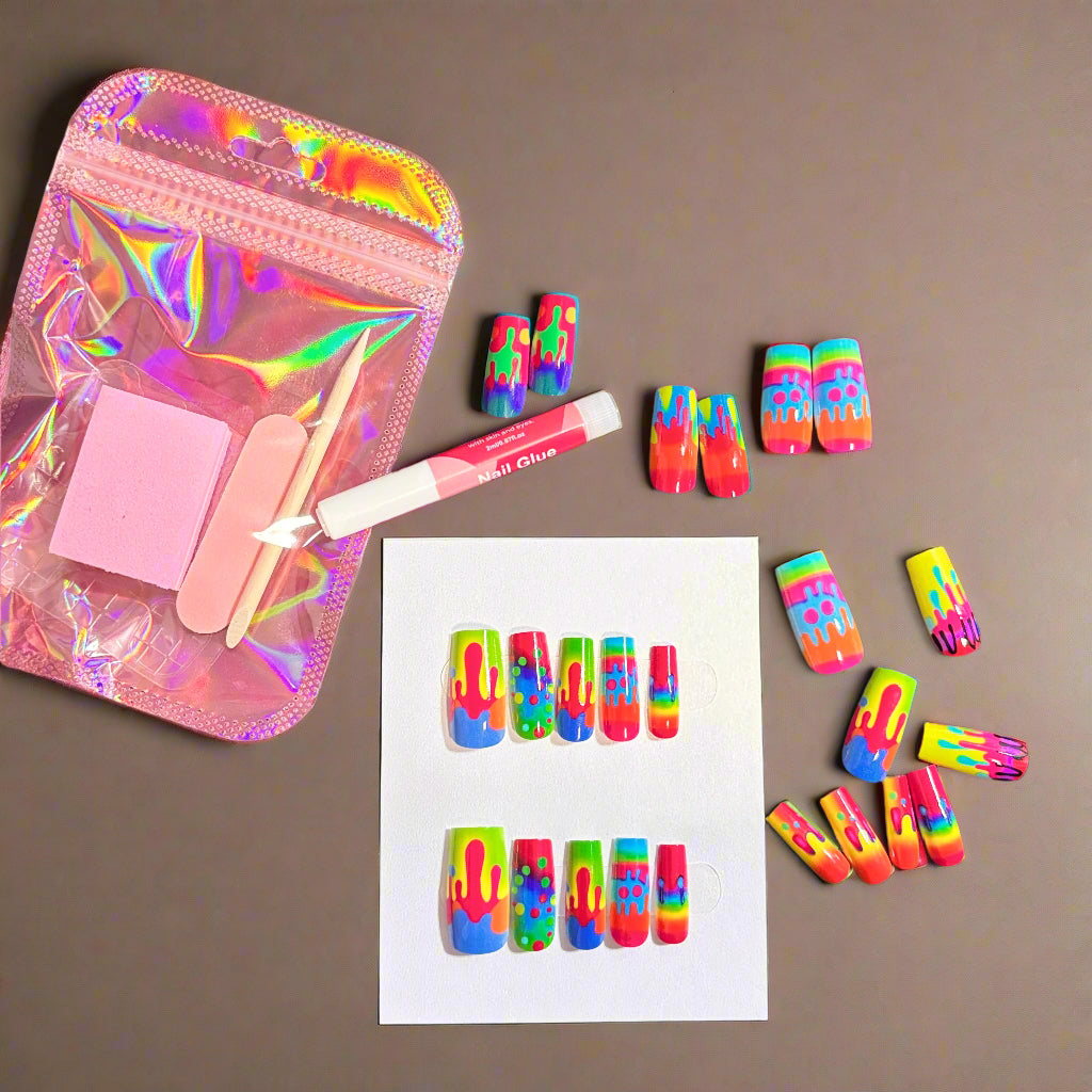 Press on Nails - Groovy Paint Splat