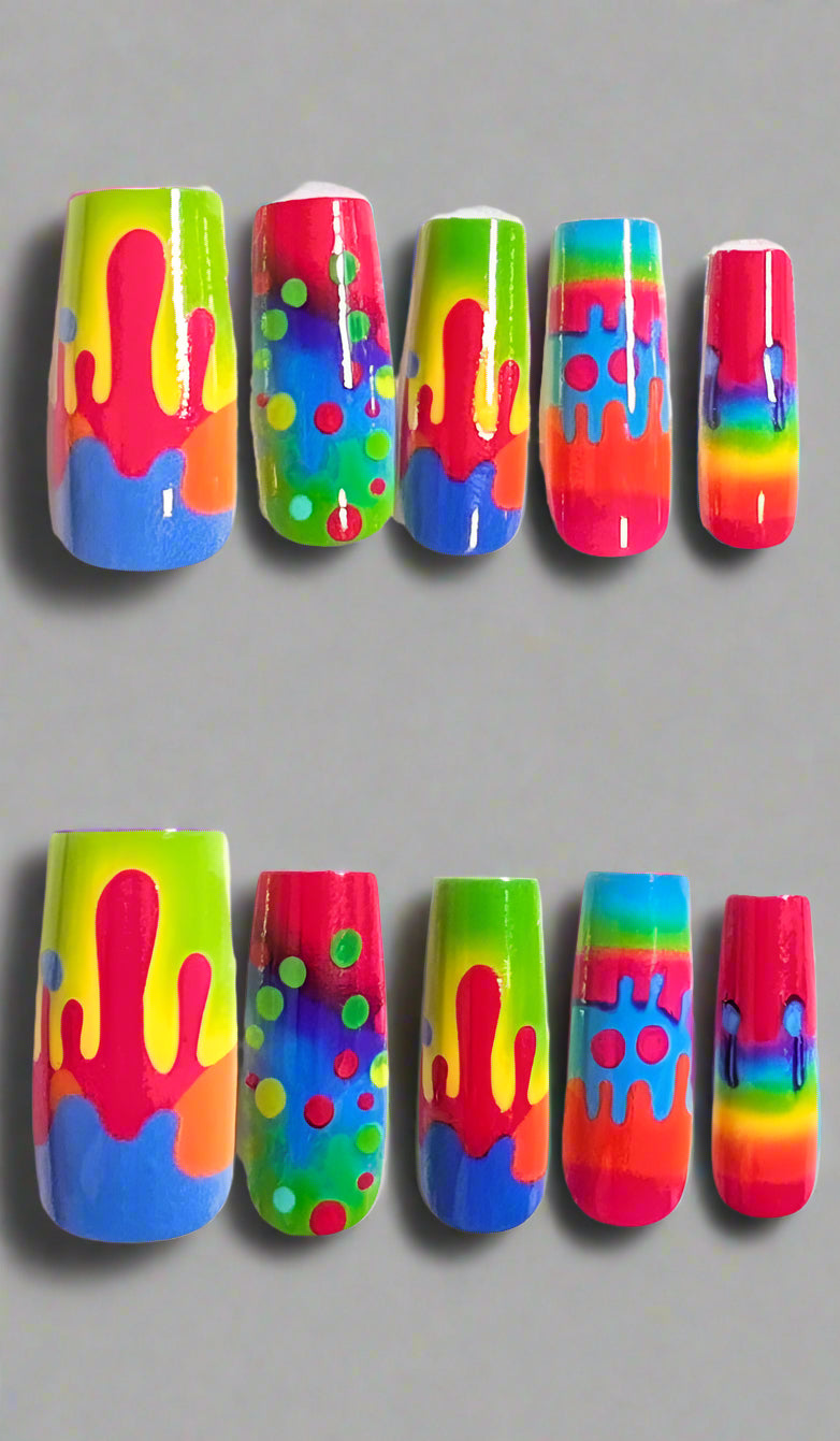 Press on Nails - Groovy Paint Splat