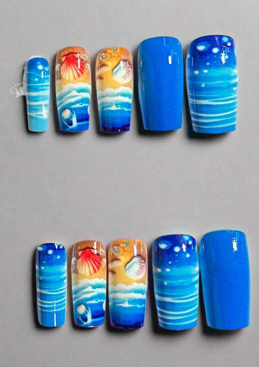 Press on Nails - Deep Blue Beach