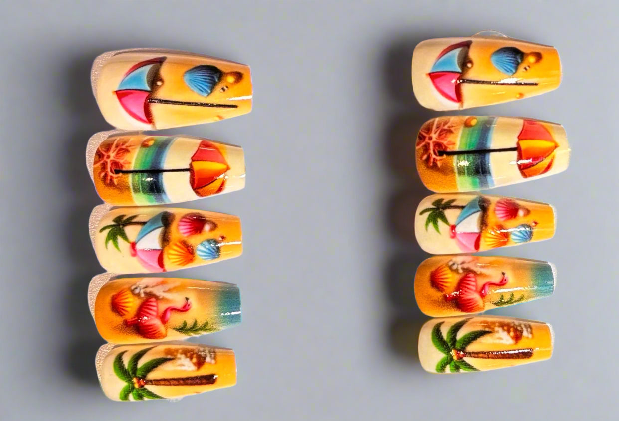 Press on Nails - Flamingo Beach