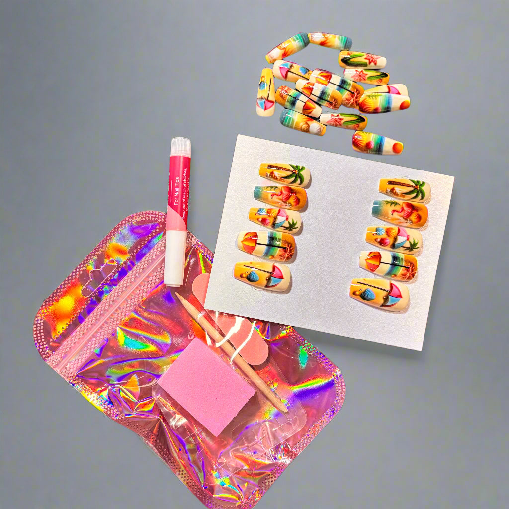 Press on Nails - Flamingo Beach