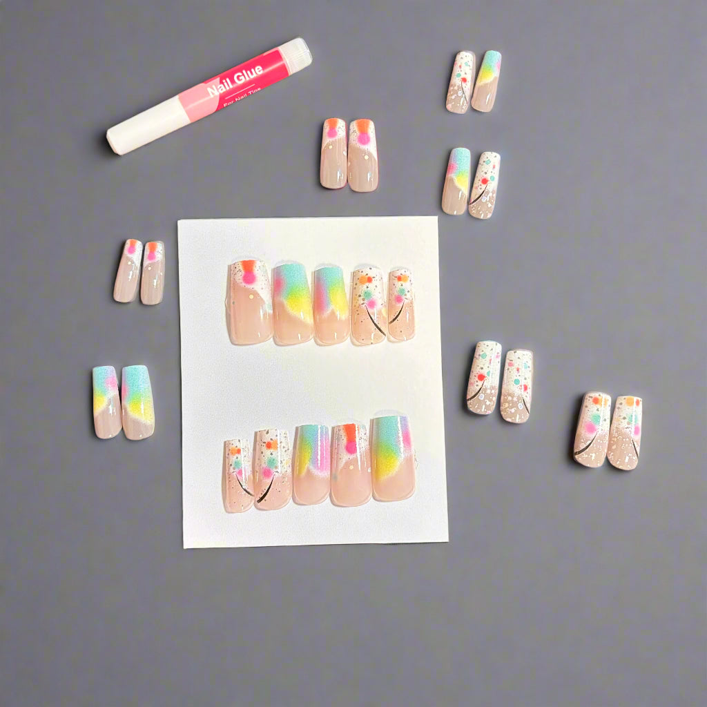 Press on Nails - Speckled Confetti