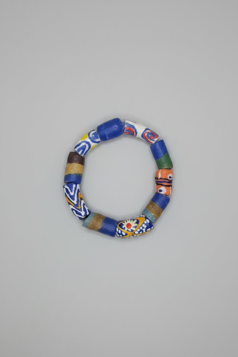 Bracelet - Stretch - Ghanaian - Vibrant Recycled Krobo Glass Beads - 7"