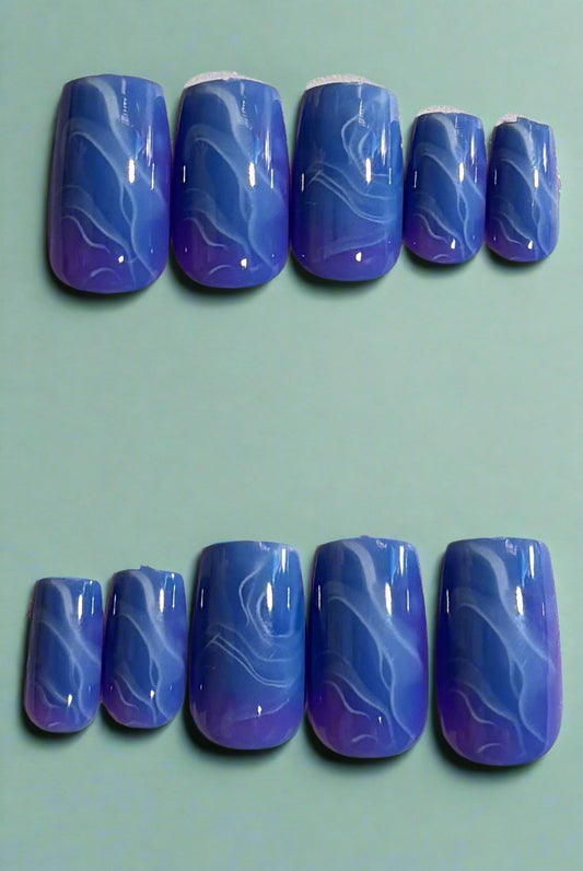 Press on Nails - Blue Aqua Mist