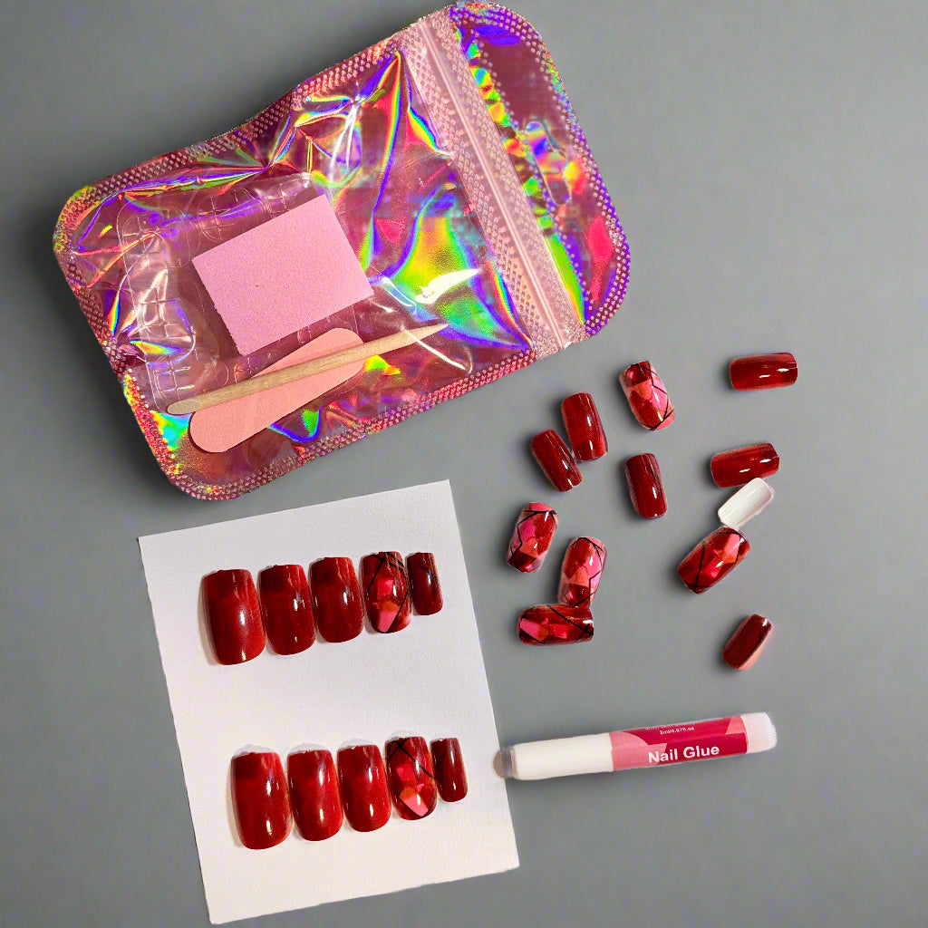 Press on Nails - Red Tartan