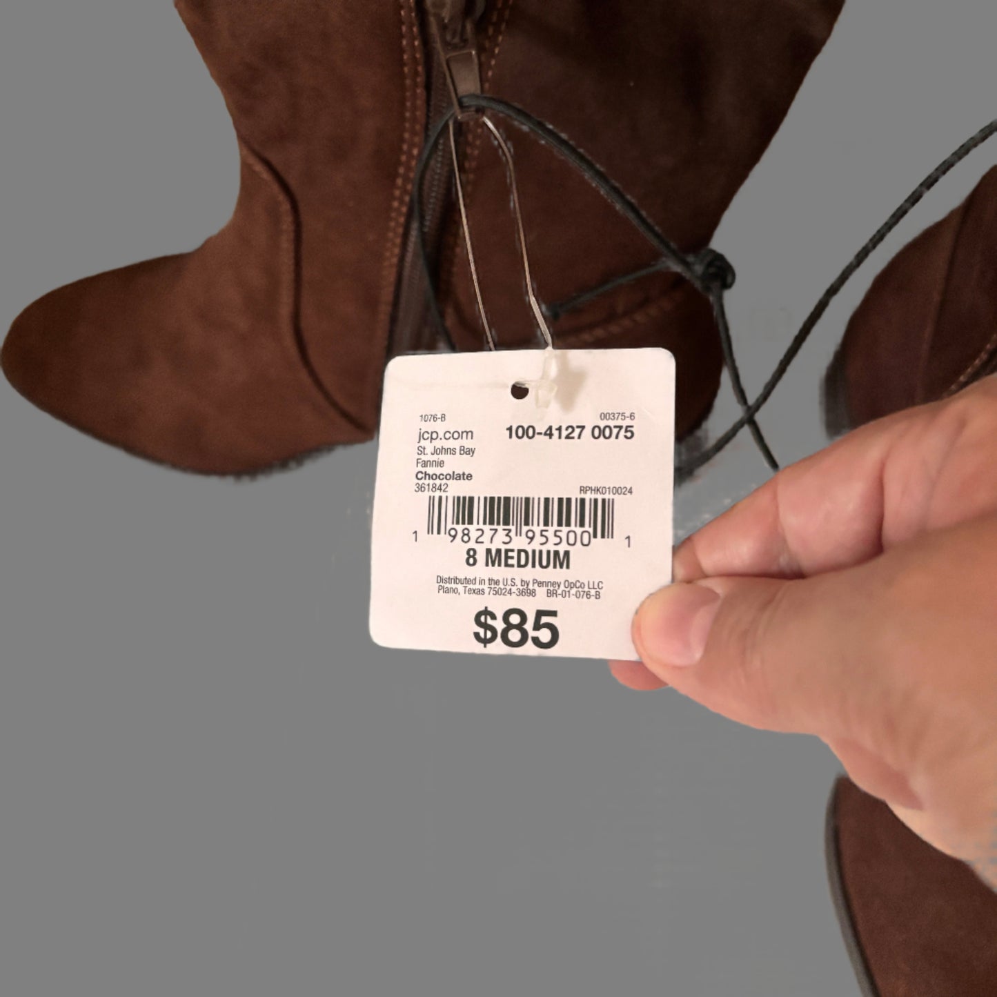 Ladies Boots - St. John's Bay - Suede - 8 Medium - Chocolate Brown