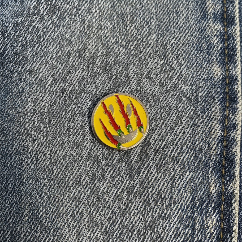 Pin - March 2017 - Loot Pin - Classic Happy Face - with Three Aggressive Claw Marks - Primal