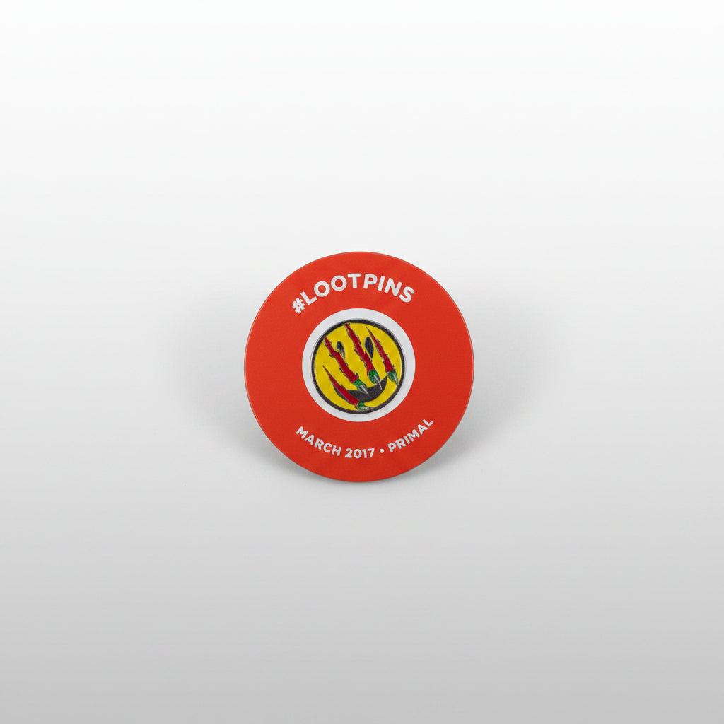 Pin - March 2017 - Loot Pin - Classic Happy Face - with Three Aggressive Claw Marks - Primal