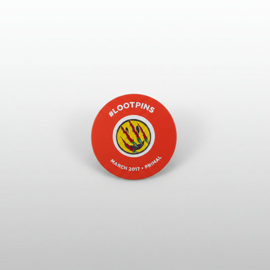 Pin - March 2017 - Loot Pin - Classic Happy Face - with Three Aggressive Claw Marks - Primal