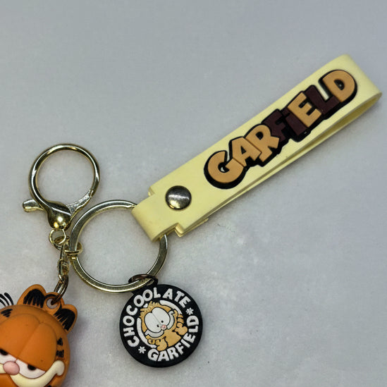 Keychain - PVC - Garfield - 3D - with Silicone Wristlet & Charm
