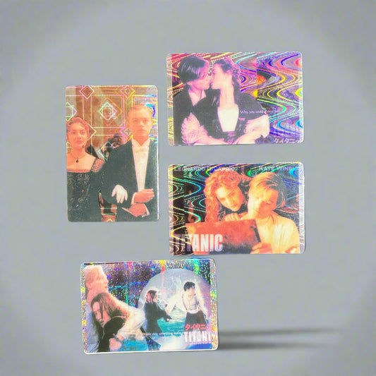 1997 Titanic Movie Holographic Trading Card Stickers - Set of 4