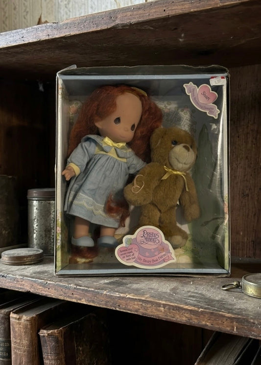 Haunted Vtg Precious Moment Shari Doll & Beary Best Friend - 1998