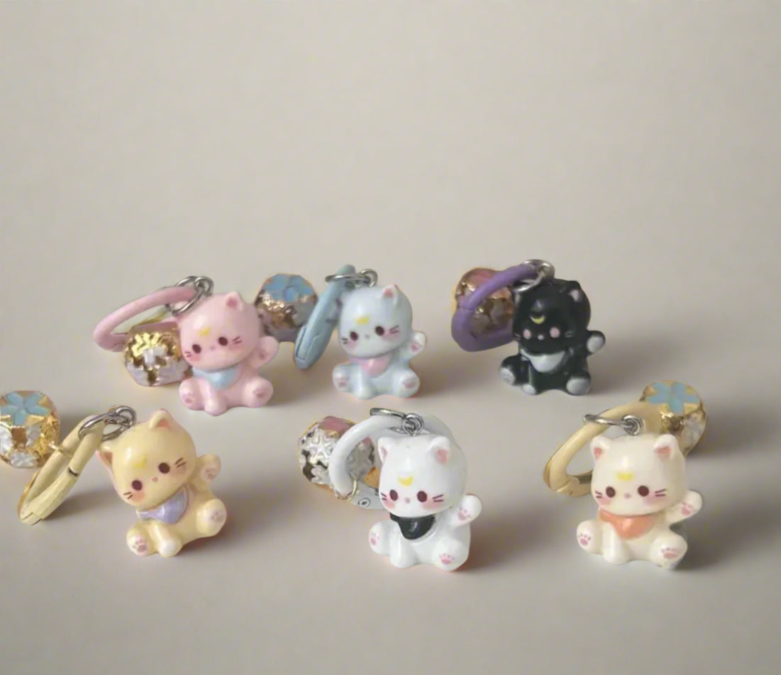 Lucky Cat with Bell  - Clip Bag Charm