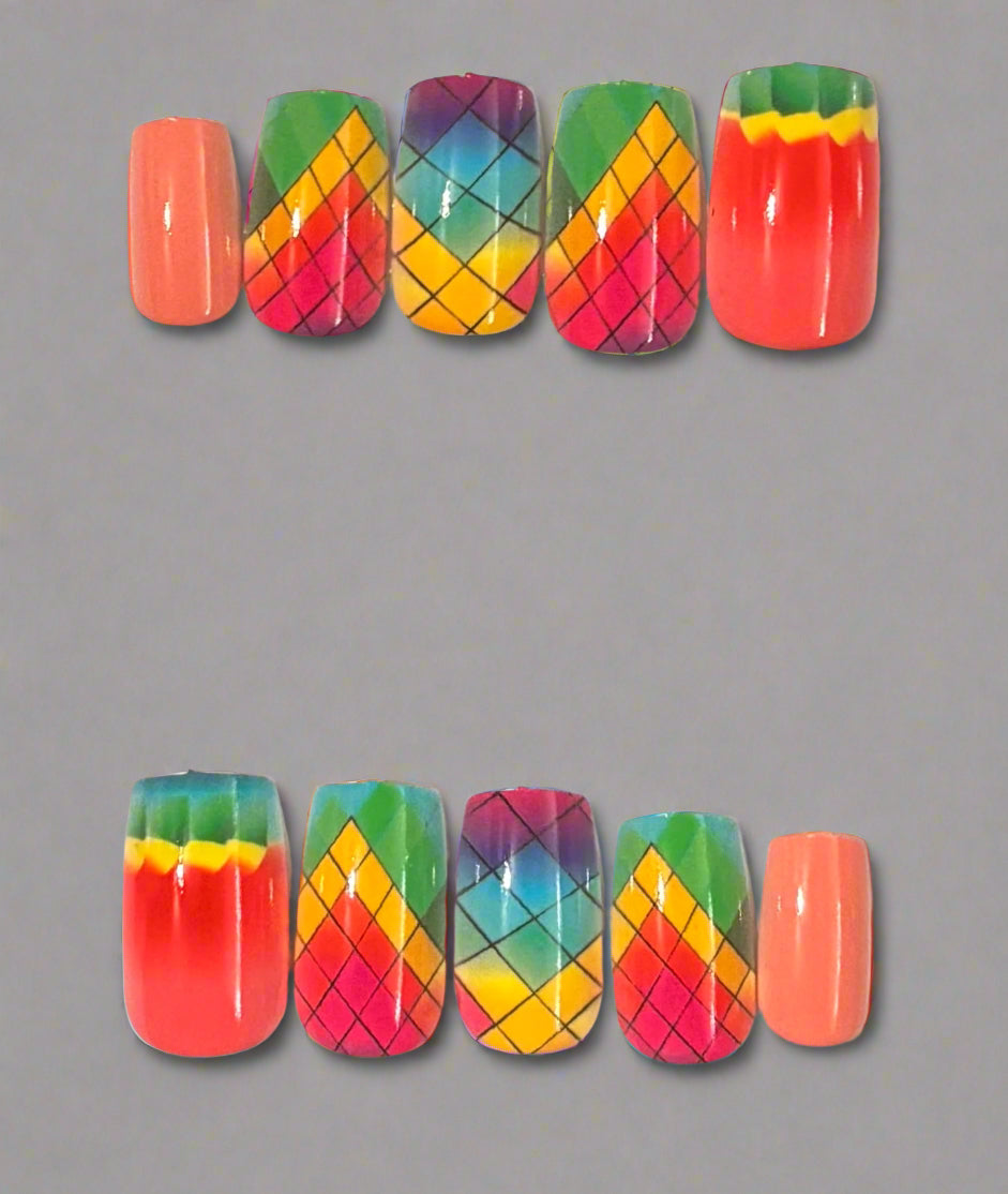 Press on Nails - Vibrant Pineapple