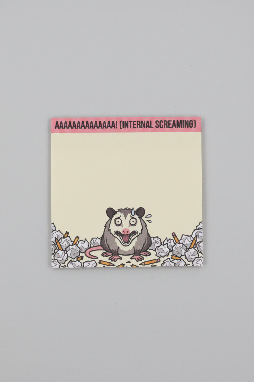 Post It Notes - Funny Opossum - Survival Humor - 3x3"
