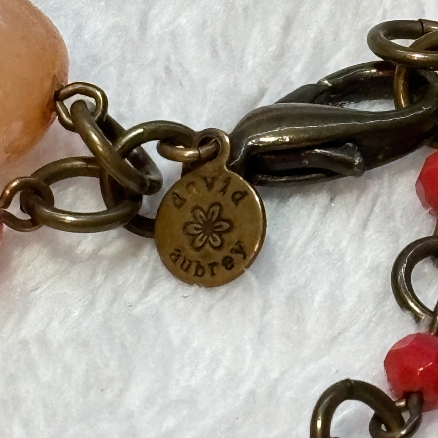 Necklace - Vintage - David Aubrey - Double Strand - Peach Moonstone & Natural Agate
