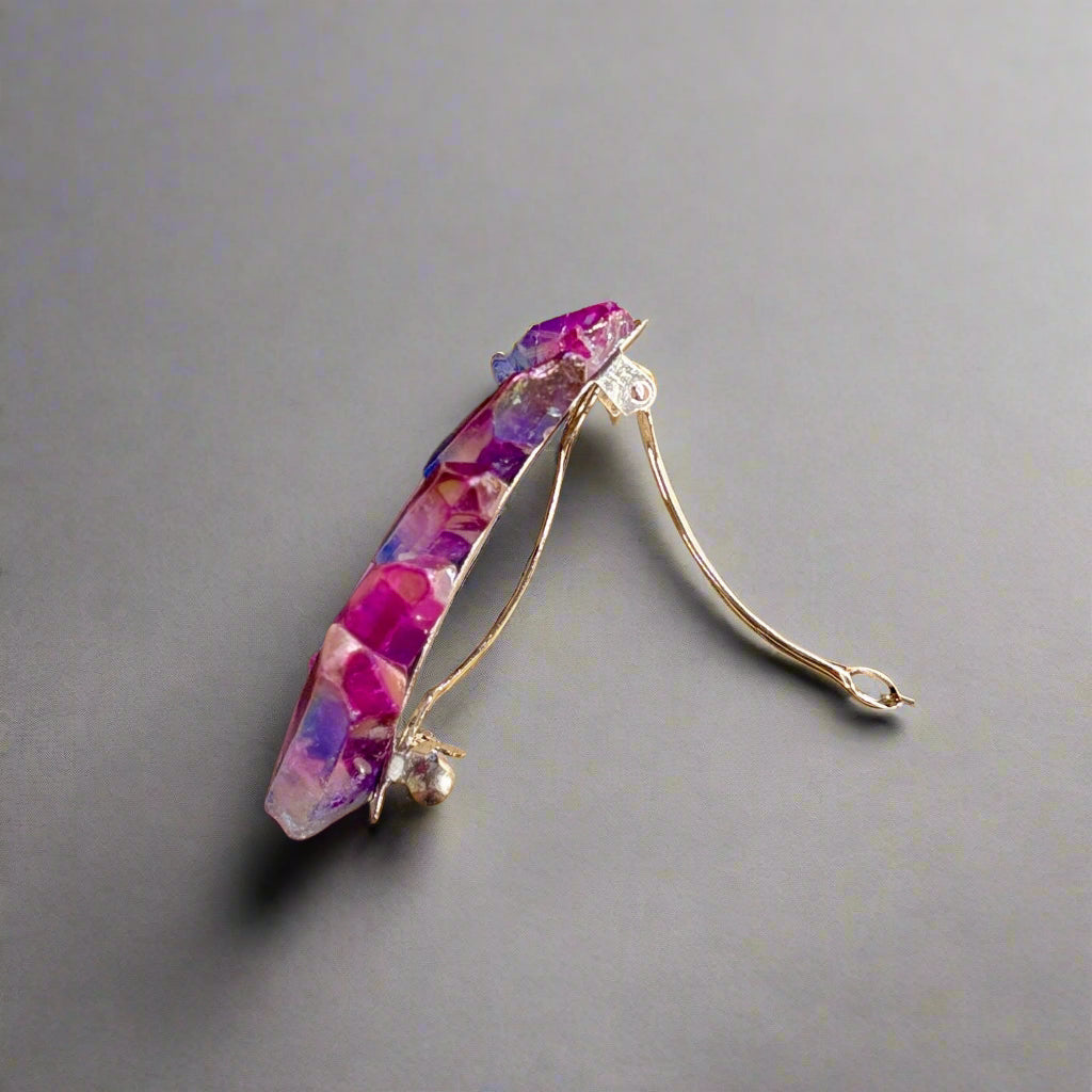 Hair Barrette - Angel Aura Quartz