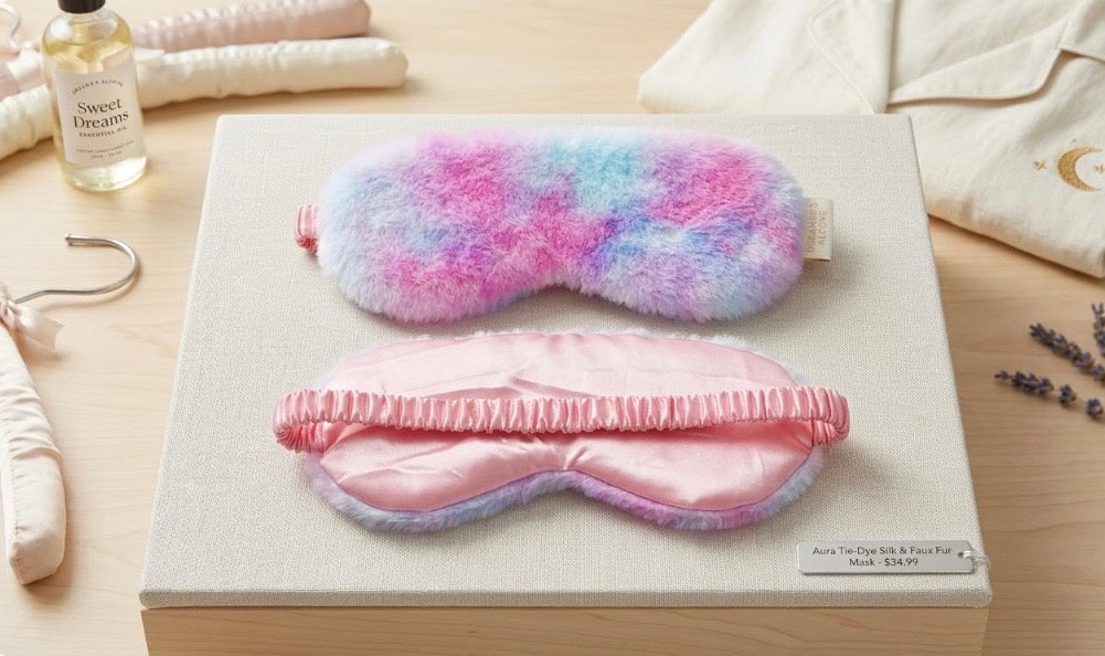 Sleep Mask - Fluffy - Soft - Tie Dye Pastels