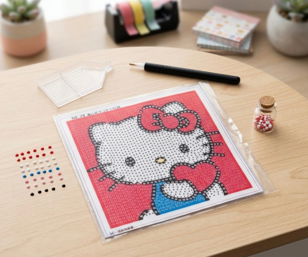 Hello Kitty - Mini Diamond Paint Kit and Heat & Fuse 3D Melty Beads Kit - Set of Two