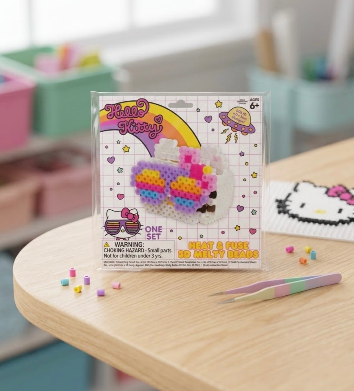 Hello Kitty - Mini Diamond Paint Kit and Heat & Fuse 3D Melty Beads Kit - Set of Two