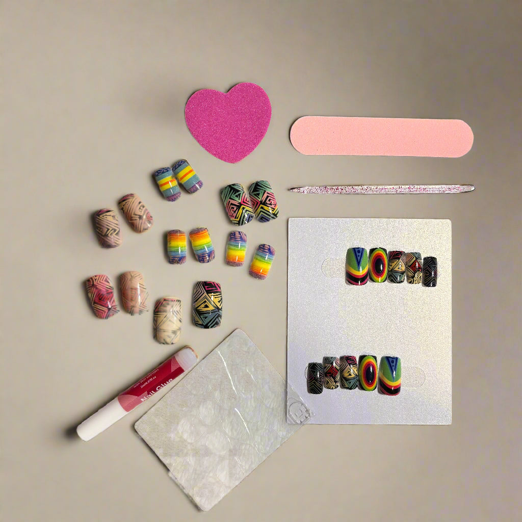 Press on Nails - Tribal Print