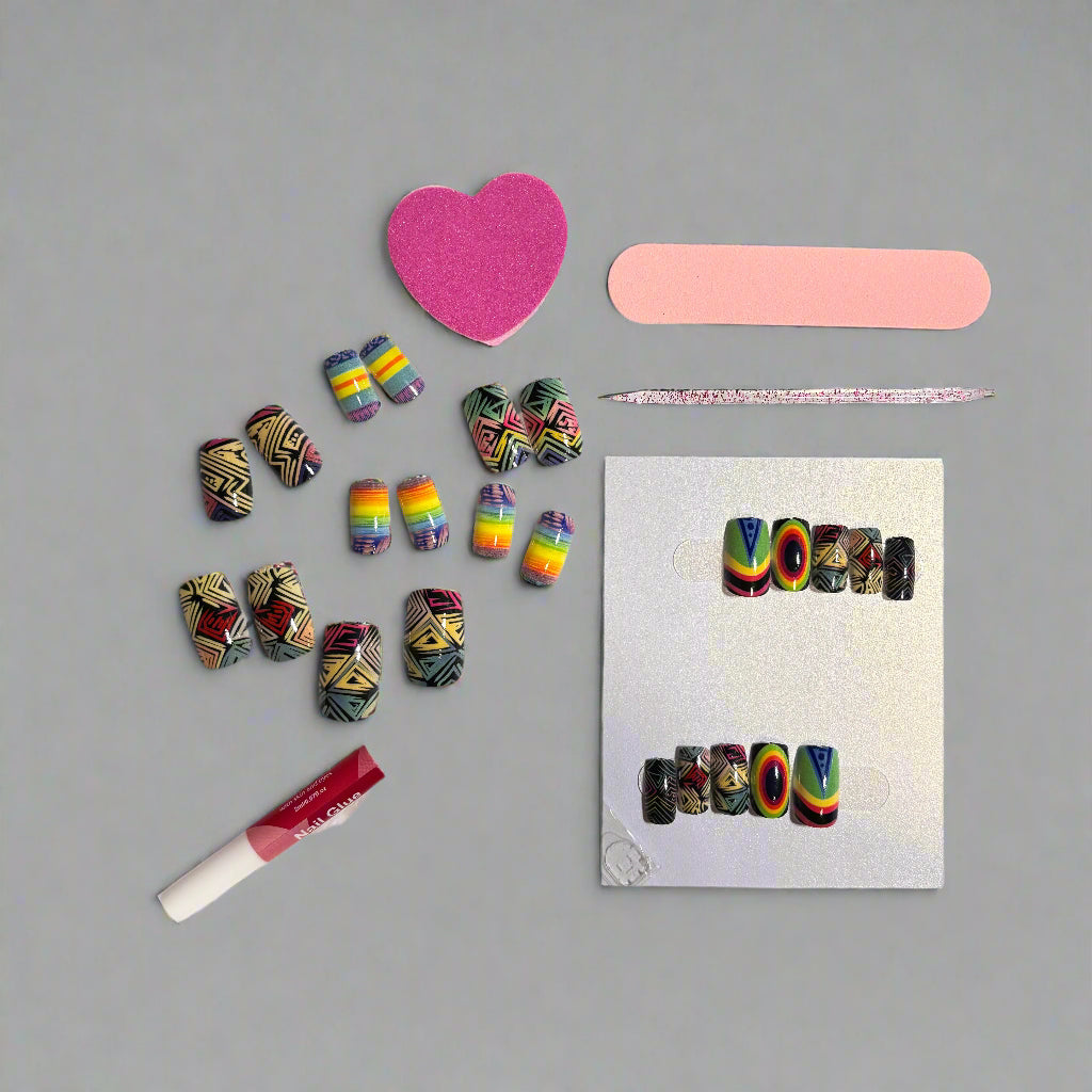 Press on Nails - Tribal Print