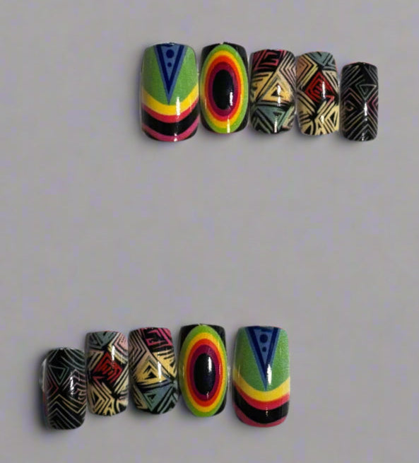 Press on Nails - Tribal Print