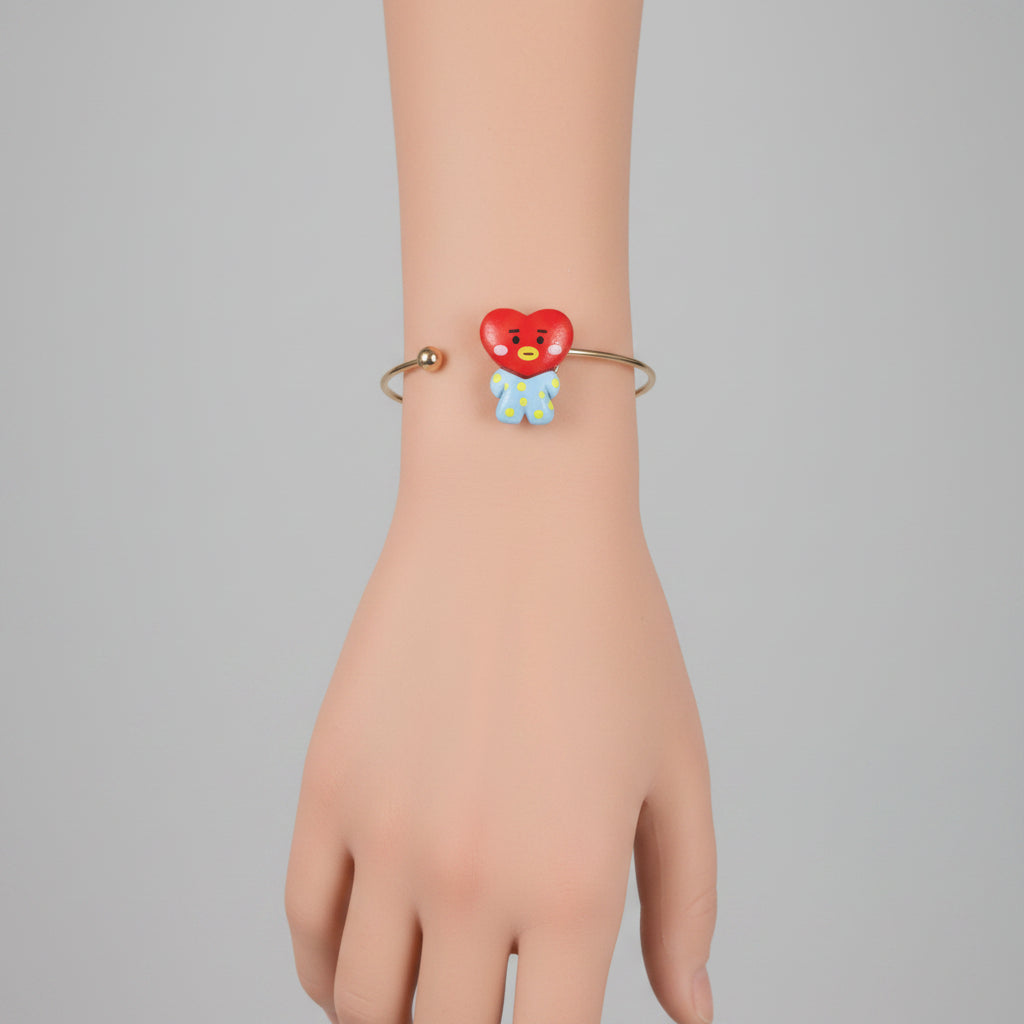 Bracelet - Tata - BT21 Inspired - Heart Character - Bangle