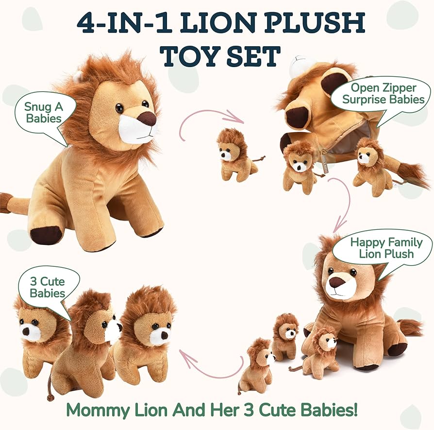 Toy - (4-in-1 ) Plush Lion Set - Snug A Babies