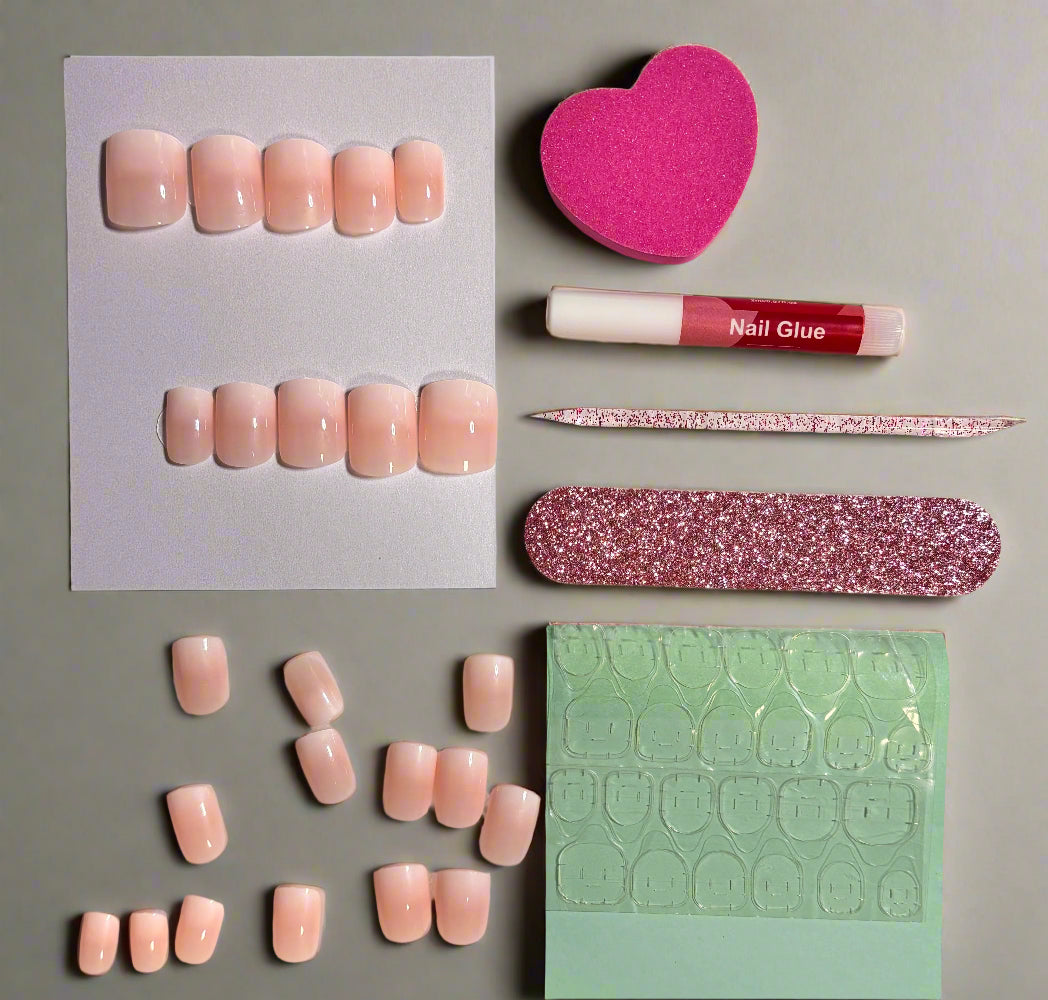 Press on Nails - Light Pink - Short - Square Shaped