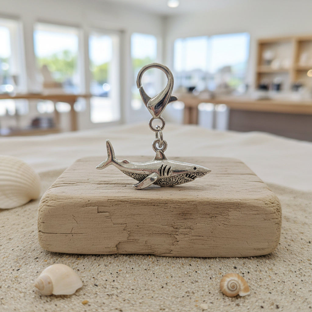Keychain - Positive Shark - "You're Fin-tastic" - Bag Clip - Zipper Pull