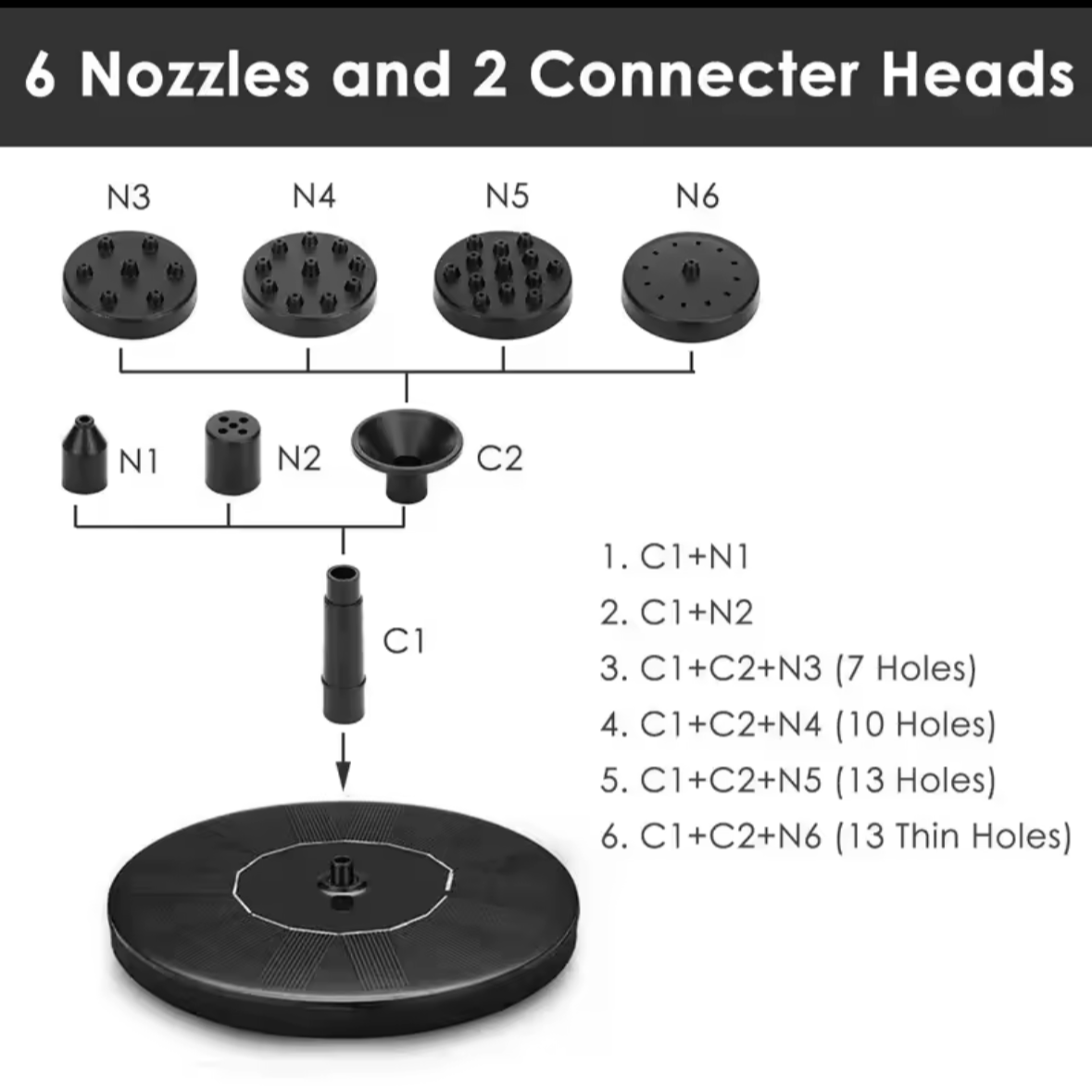 Solar Pump Fountain - 18cm (7.09in)