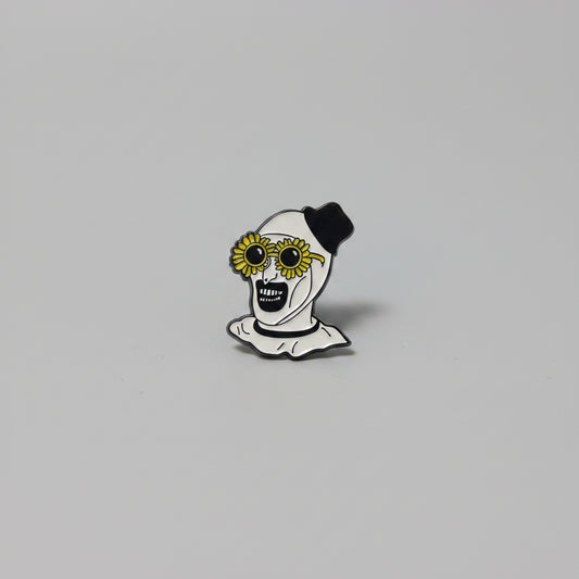 Enamel Pin - Terrifier the Clown - with Bright Yellow Sunflower Sunglasses