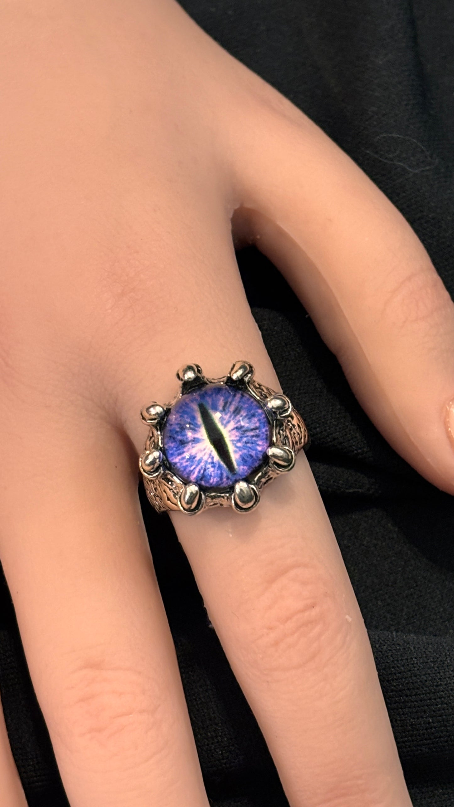 Ring - Dragon Claw with Purple Evil Eye - 10