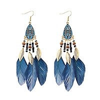 Earrings - Blue Feathers