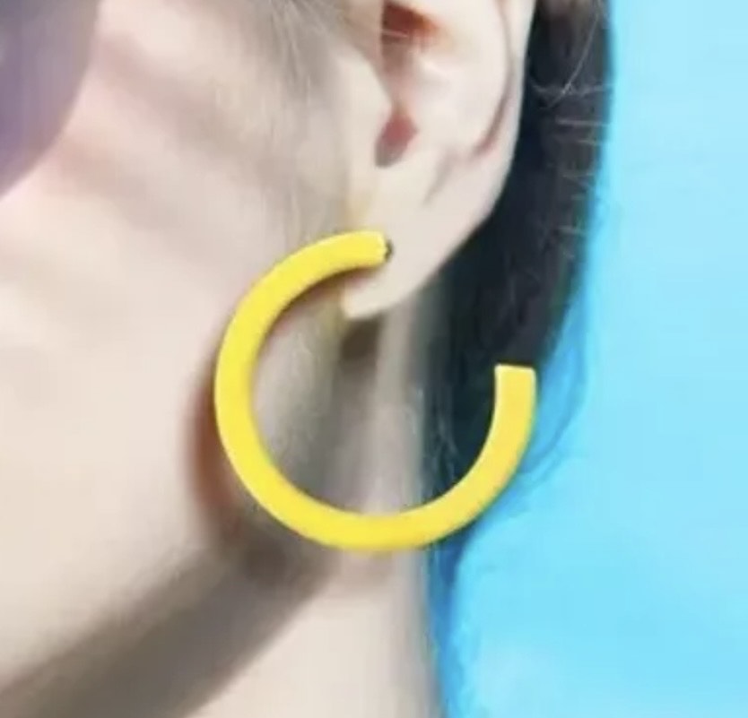 Earrings - Neon Yellow Hoop