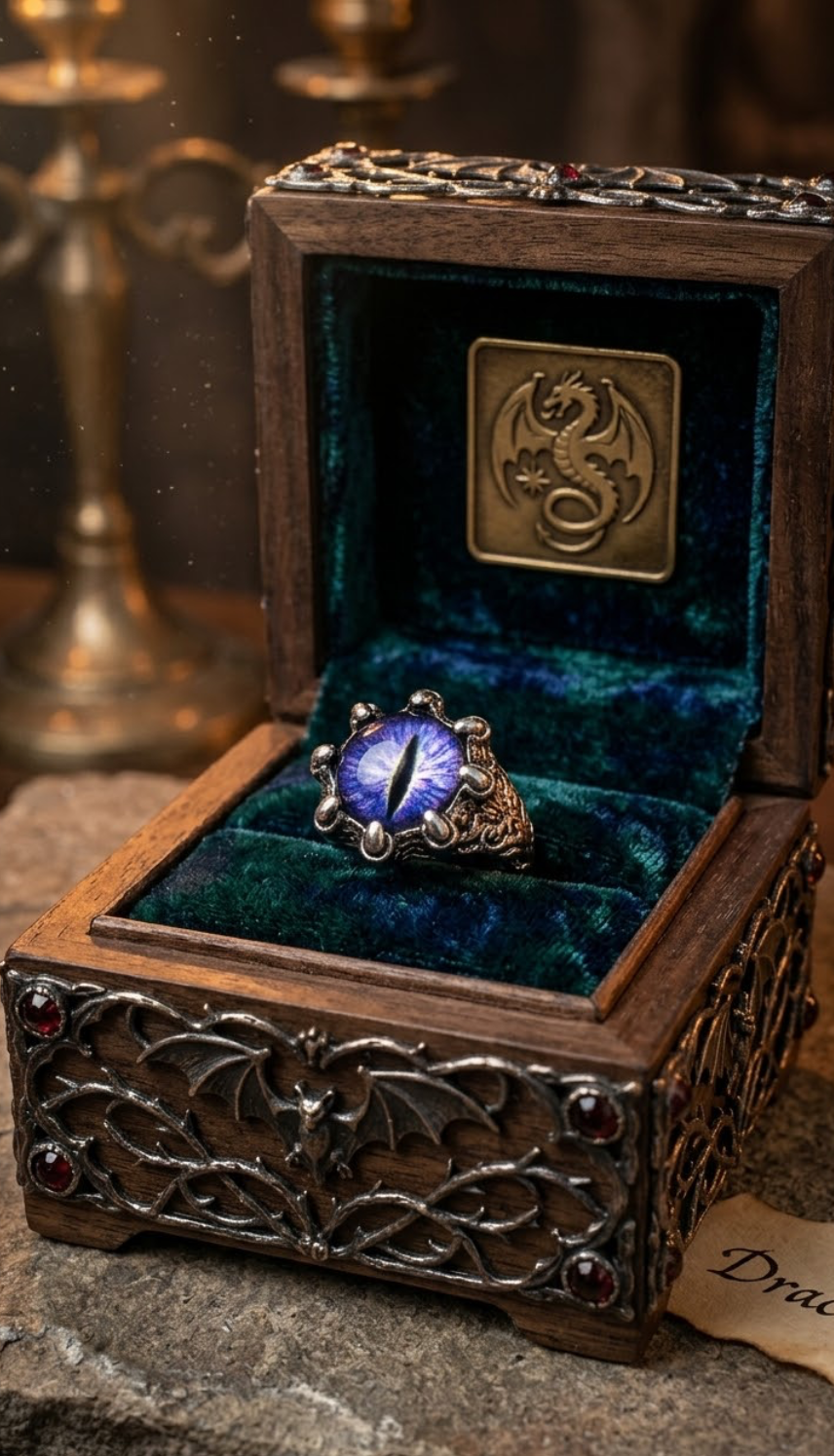Ring - Dragon Claw with Purple Evil Eye - 10